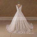 Luxury wedding gown sexy open back lace beaded wedding dress